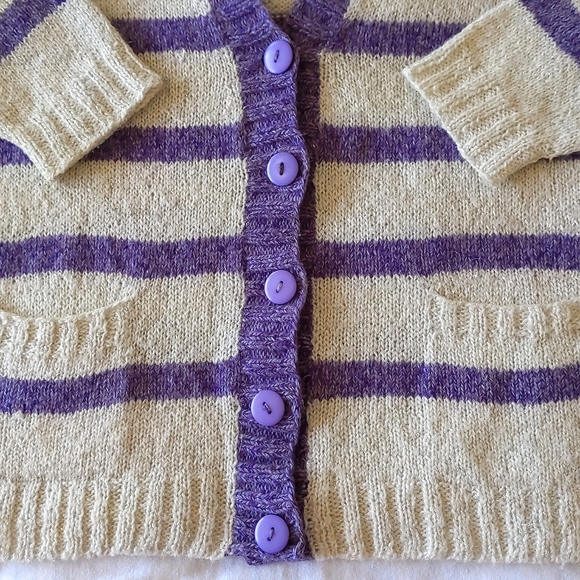 NWOT Woman's Knit cardigan sweater with stripes and sparkling. - Picture 4 of 5